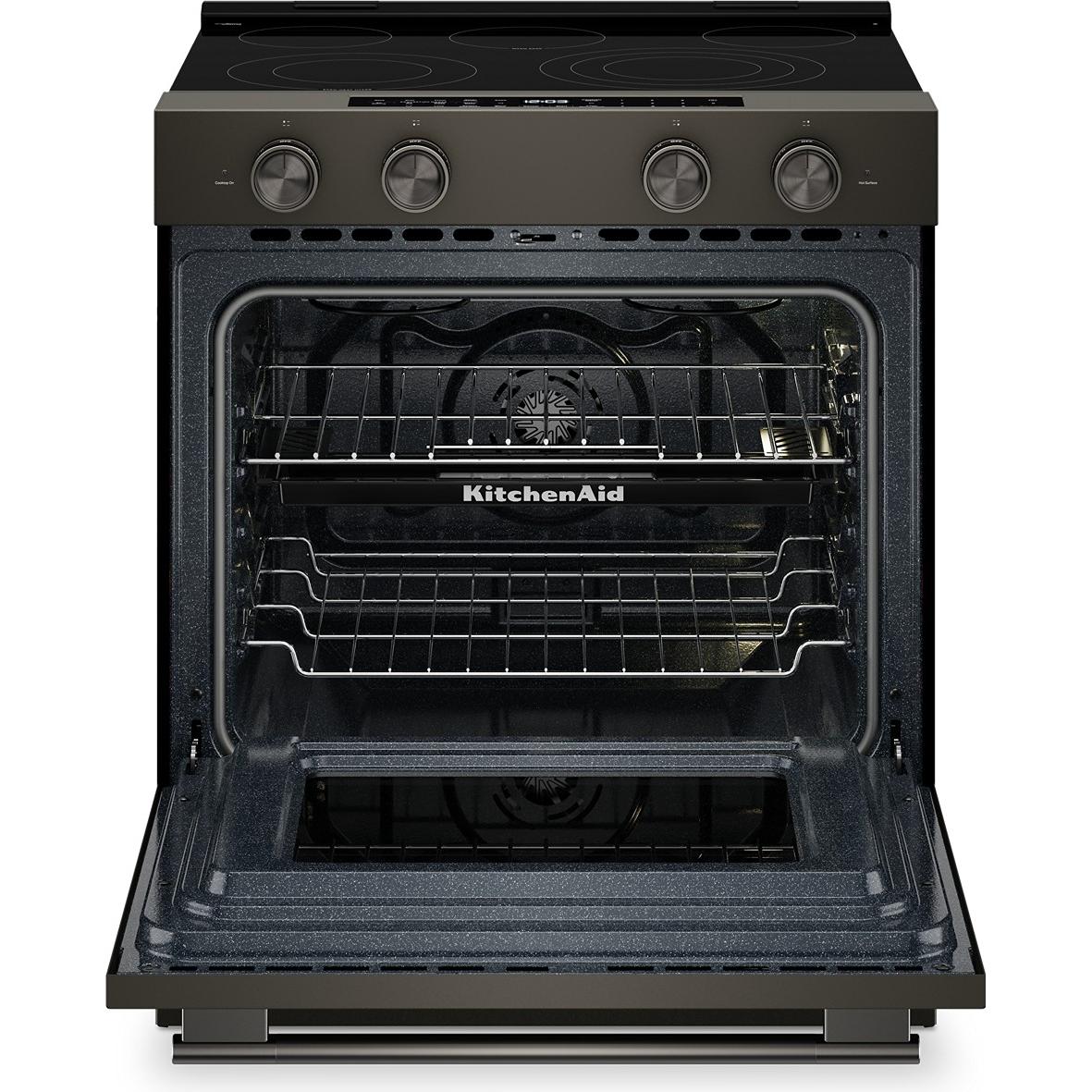 KitchenAid 30-inch Smart Slide-in Gas Range with Convection Cooking Modes and 2-in-1 Burner KSGS530SBE IMAGE 3