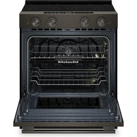 KitchenAid 30-inch Smart Slide-in Gas Range with Convection Cooking Modes and 2-in-1 Burner KSGS530SBE IMAGE 3
