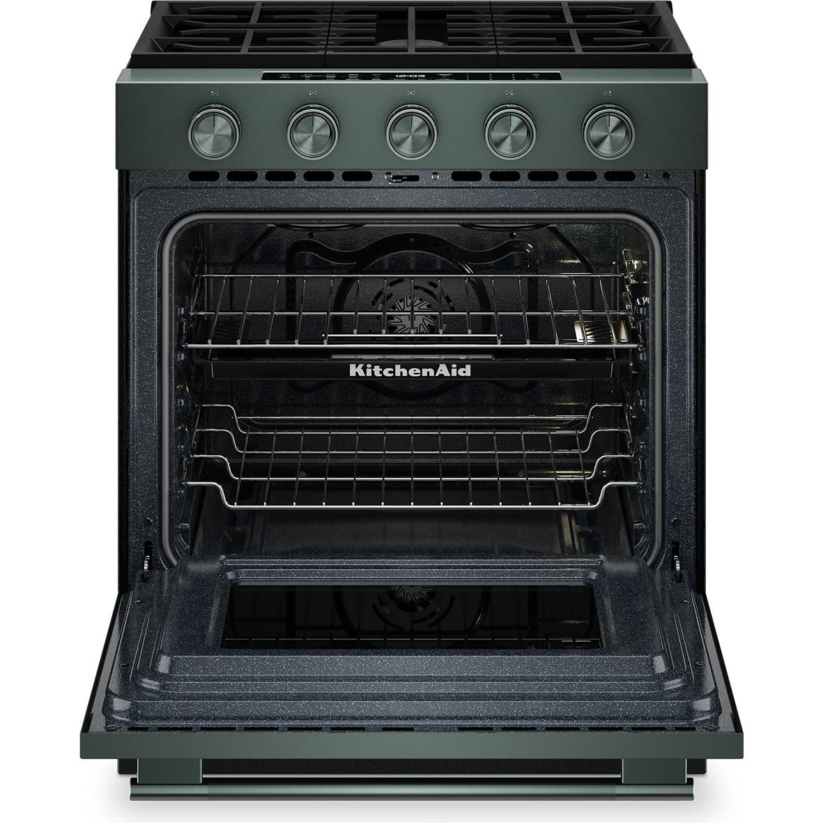 KitchenAid 30-inch Smart Slide-in Gas Range with Convection Cooking Modes and 2-in-1 Burner KSGS530SJP IMAGE 3
