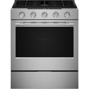 KitchenAid 30-inch Smart Slide-in Gas Range with Convection Cooking Modes and 2-in-1 Burner KSGS530SPS IMAGE 1