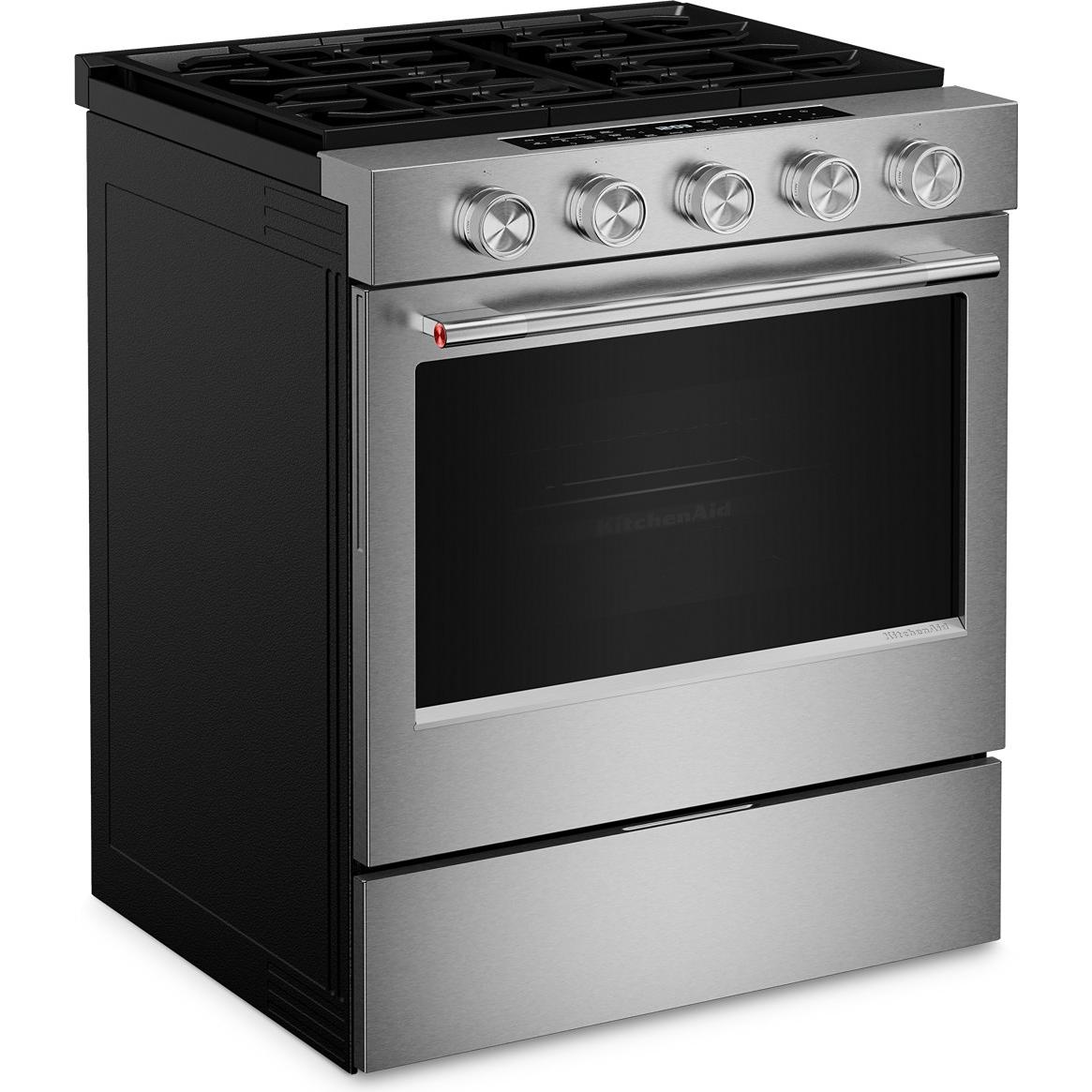 KitchenAid 30-inch Smart Slide-in Gas Range with Convection Cooking Modes and 2-in-1 Burner KSGS530SPS IMAGE 10