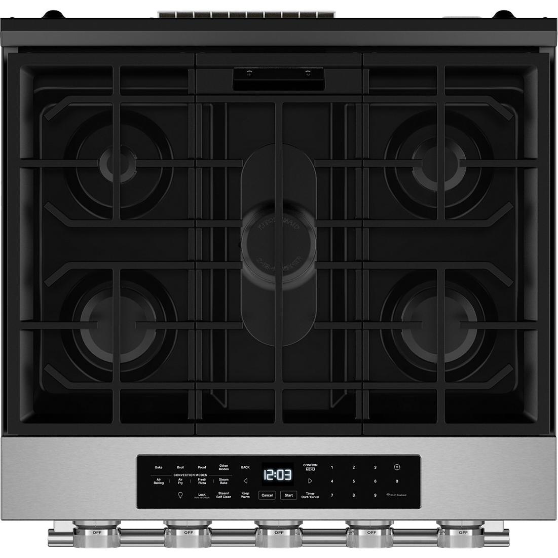 KitchenAid 30-inch Smart Slide-in Gas Range with Convection Cooking Modes and 2-in-1 Burner KSGS530SPS IMAGE 11