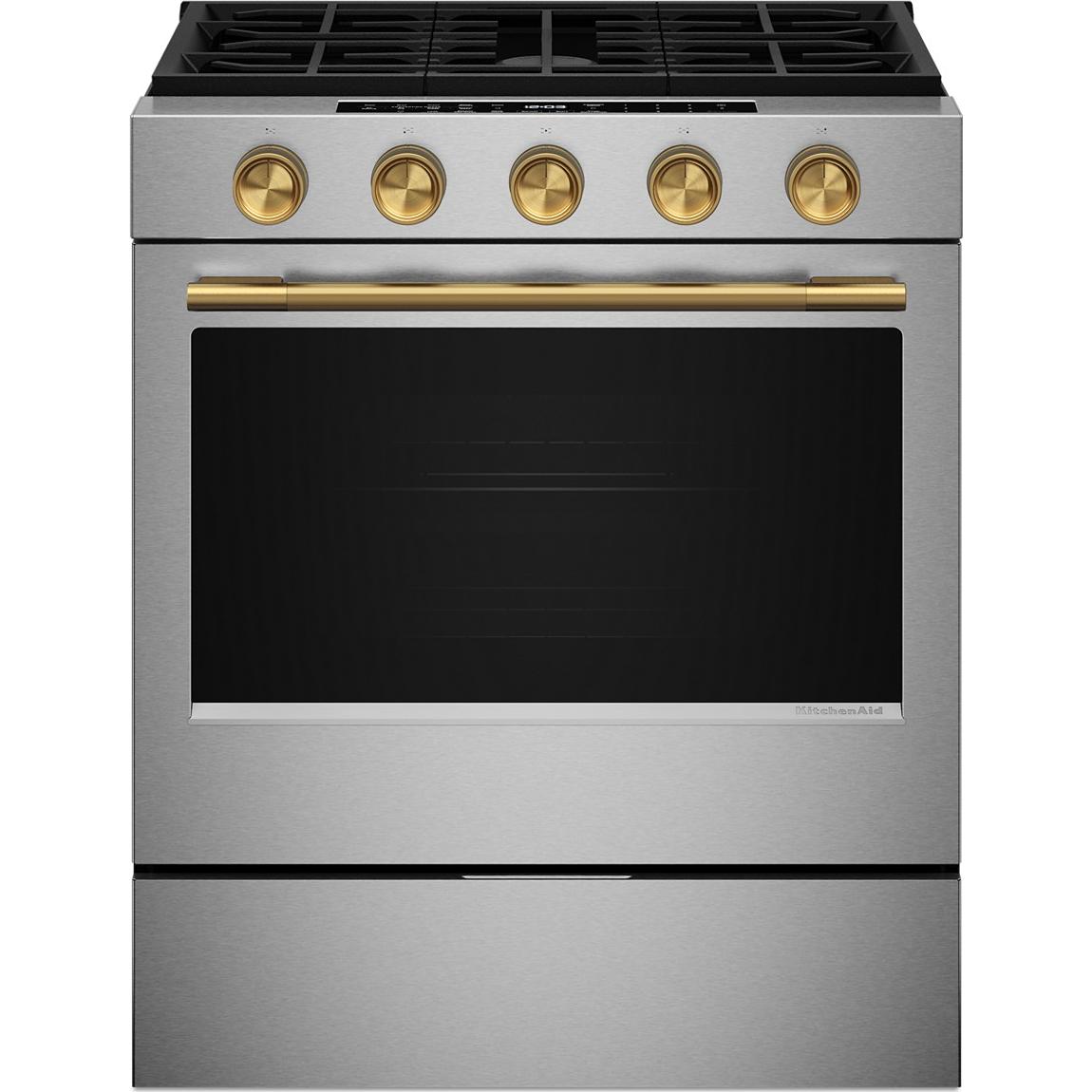 KitchenAid 30-inch Smart Slide-in Gas Range with Convection Cooking Modes and 2-in-1 Burner KSGS530SPS IMAGE 6