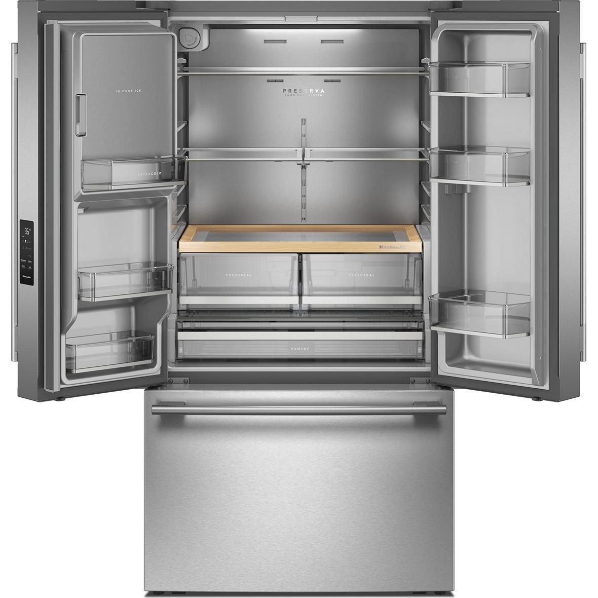 KitchenAid 36-inch French 3-Door Refrigerator with Water and Ice Dispensing System KRFF436SPS IMAGE 2