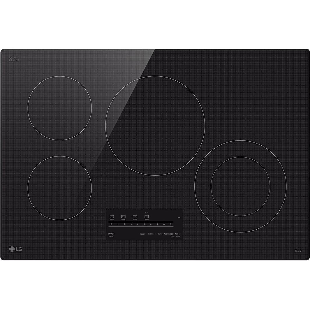 LG 30-inch Built-in Smart Electric Cooktop with 4 elements CBEW3013BE IMAGE 1