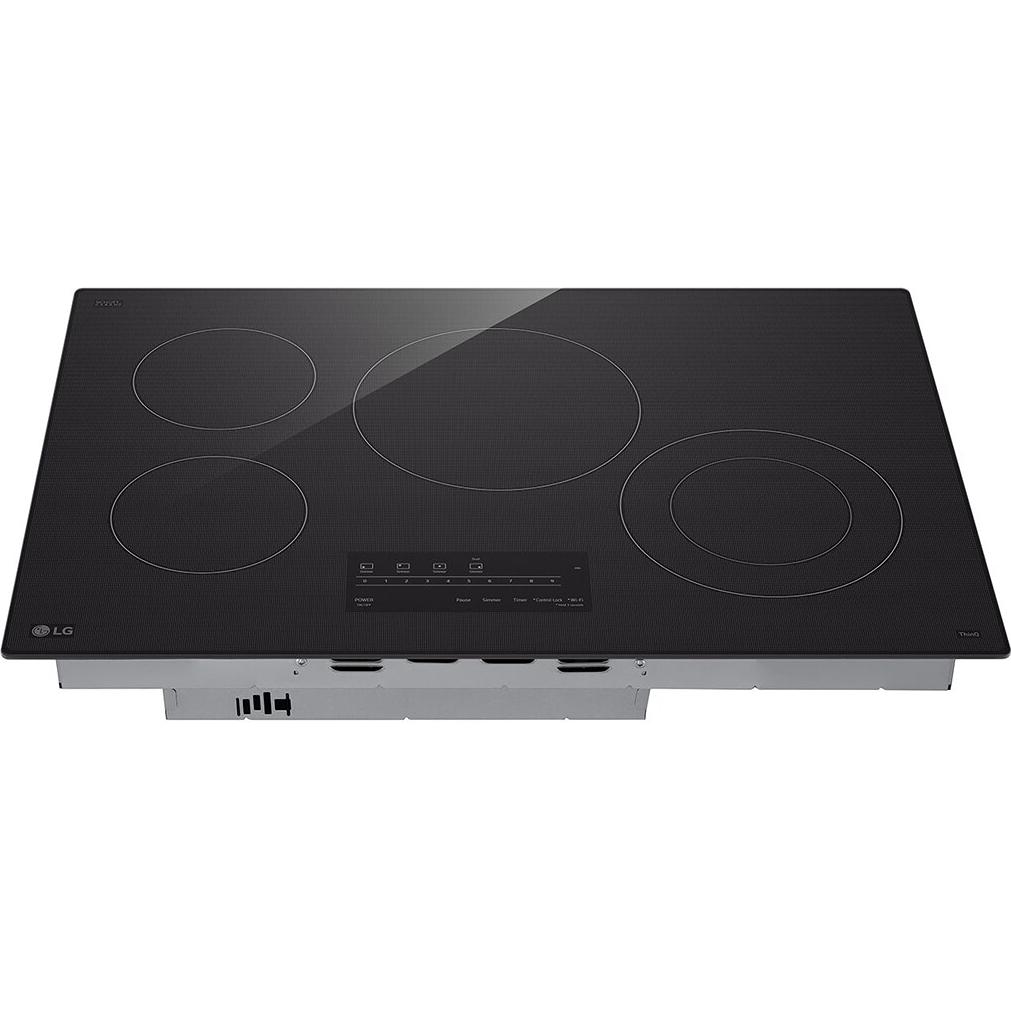LG 30-inch Built-in Smart Electric Cooktop with 4 elements CBEW3013BE IMAGE 3
