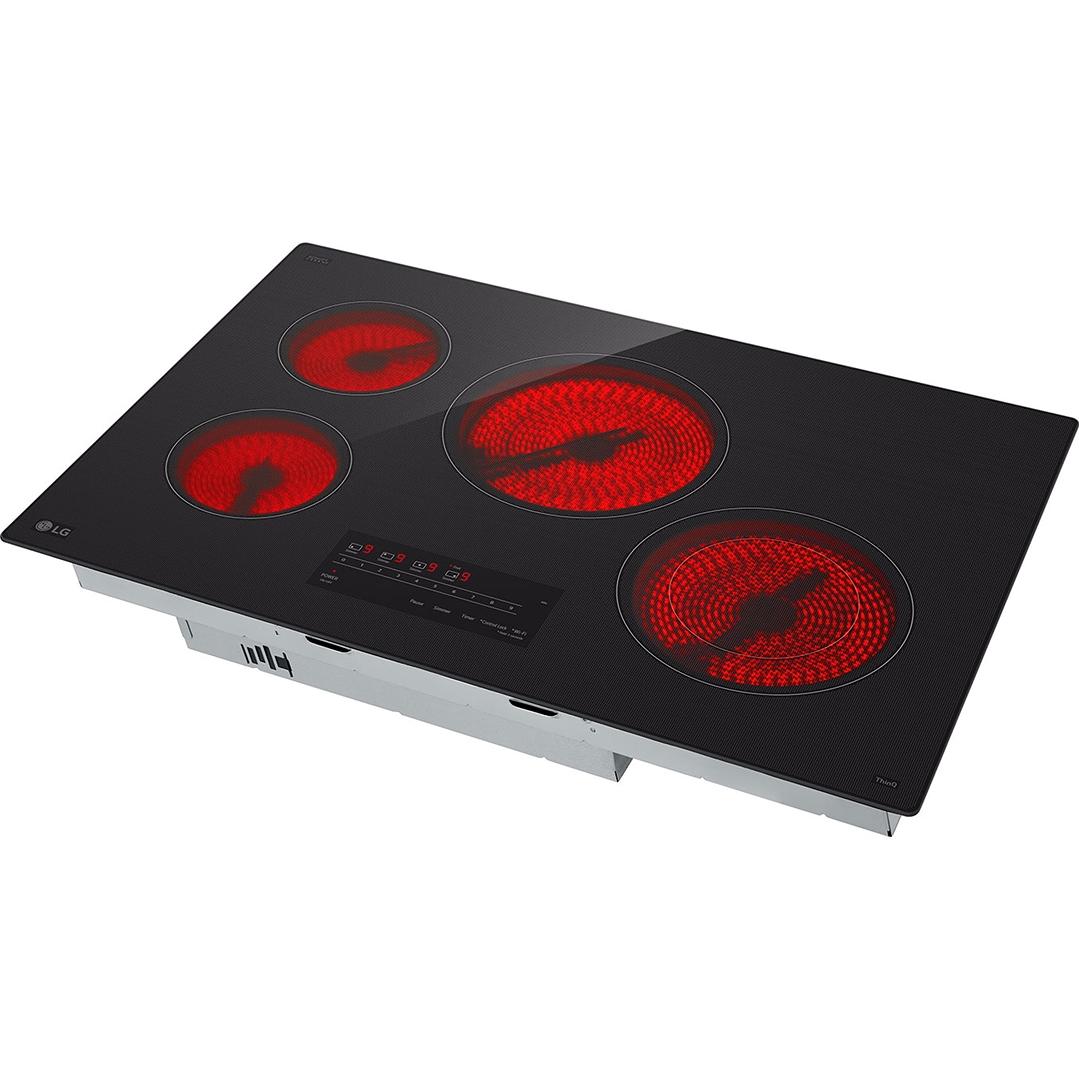 LG 30-inch Built-in Smart Electric Cooktop with 4 elements CBEW3013BE IMAGE 6