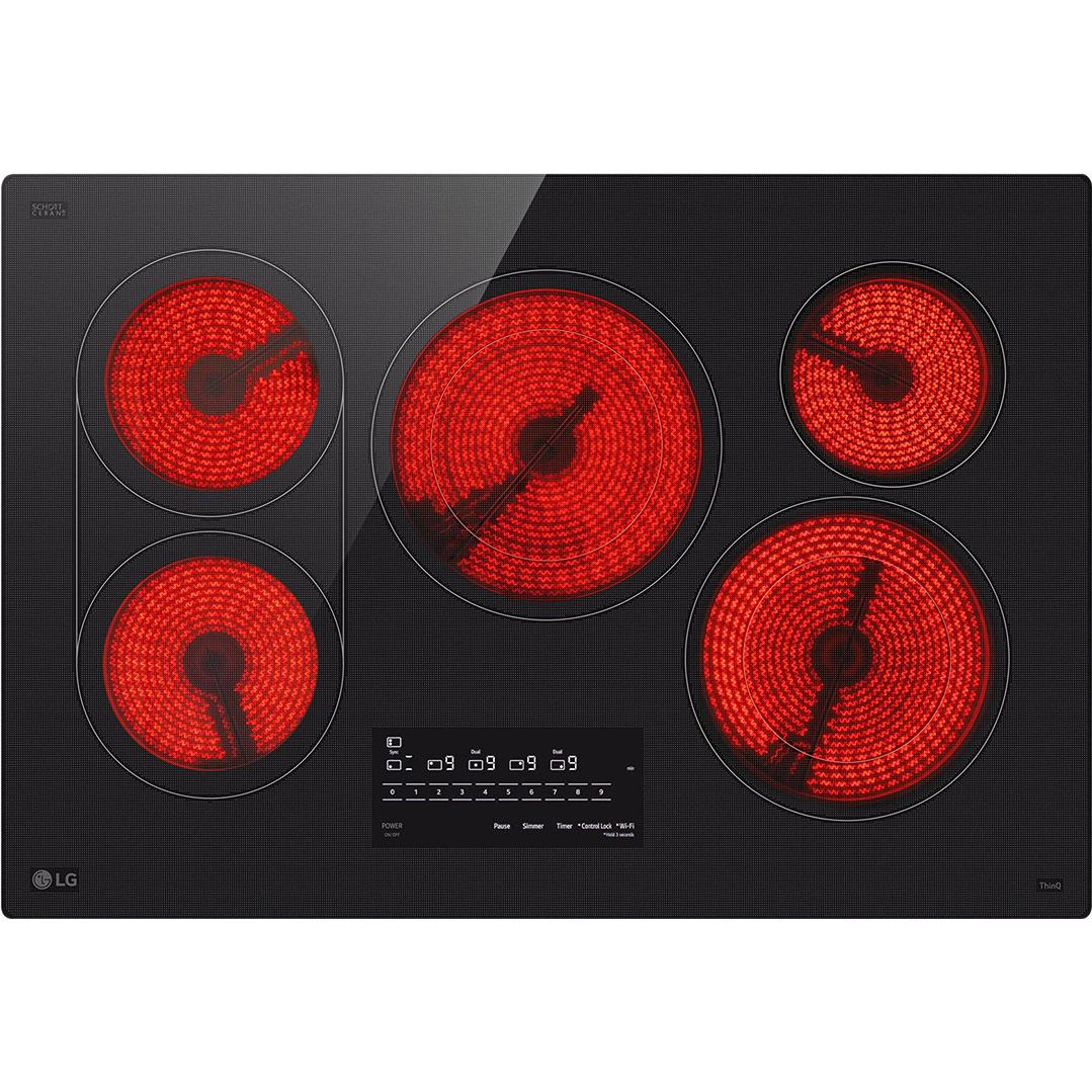 LG 30-inch Built-in Smart Electric Cooktop with 5 elements CBEW3017BE IMAGE 2