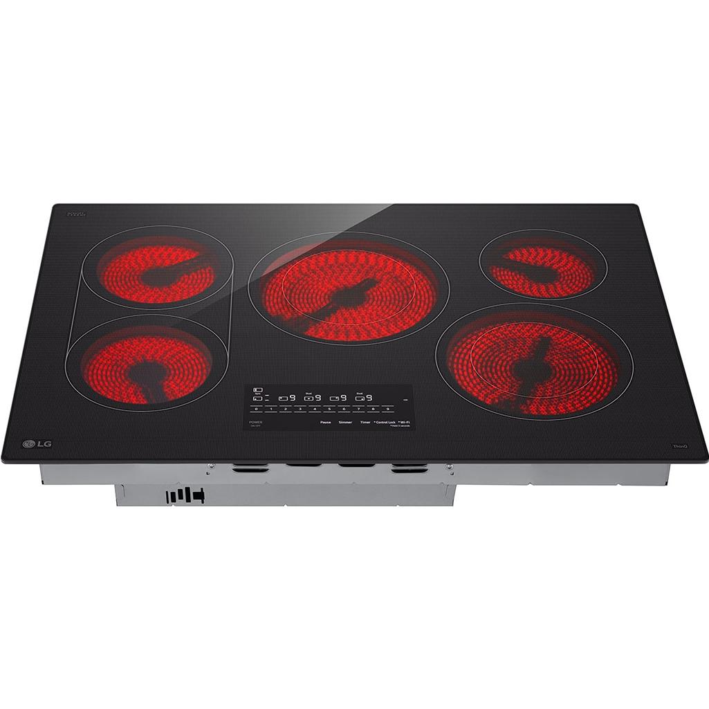 LG 30-inch Built-in Smart Electric Cooktop with 5 elements CBEW3017BE IMAGE 4
