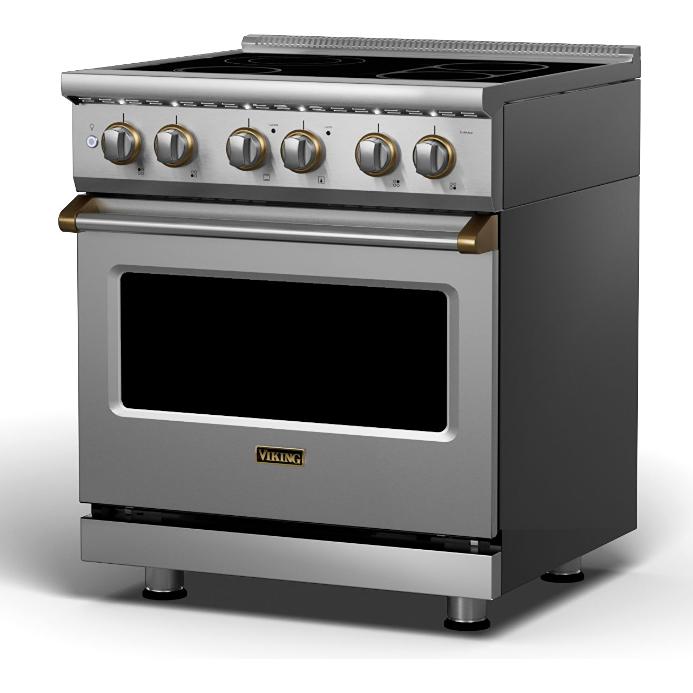 Viking 30-inch Freestanding Electric Range with SoftLit™ LED Lights CVER5301-4BSSBB IMAGE 1