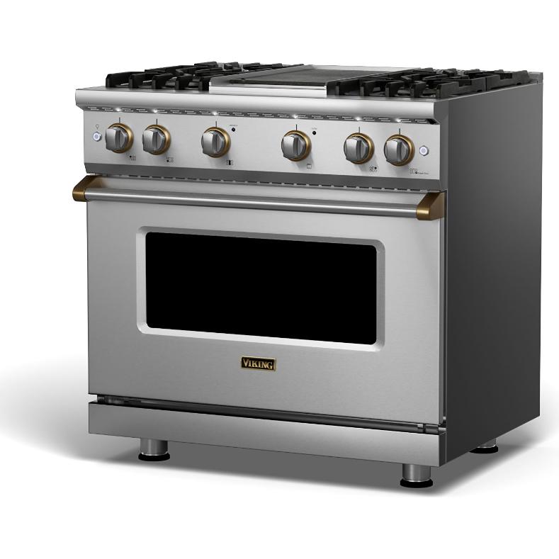 Viking 36-inch Freestanding Gas Range with GourmetGlo™ VGR536-4GSSBB IMAGE 1