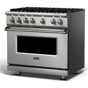 Viking 36-inch Freestanding Gas Range with GourmetGlo™ VGR536-6BSSBBLP IMAGE 1