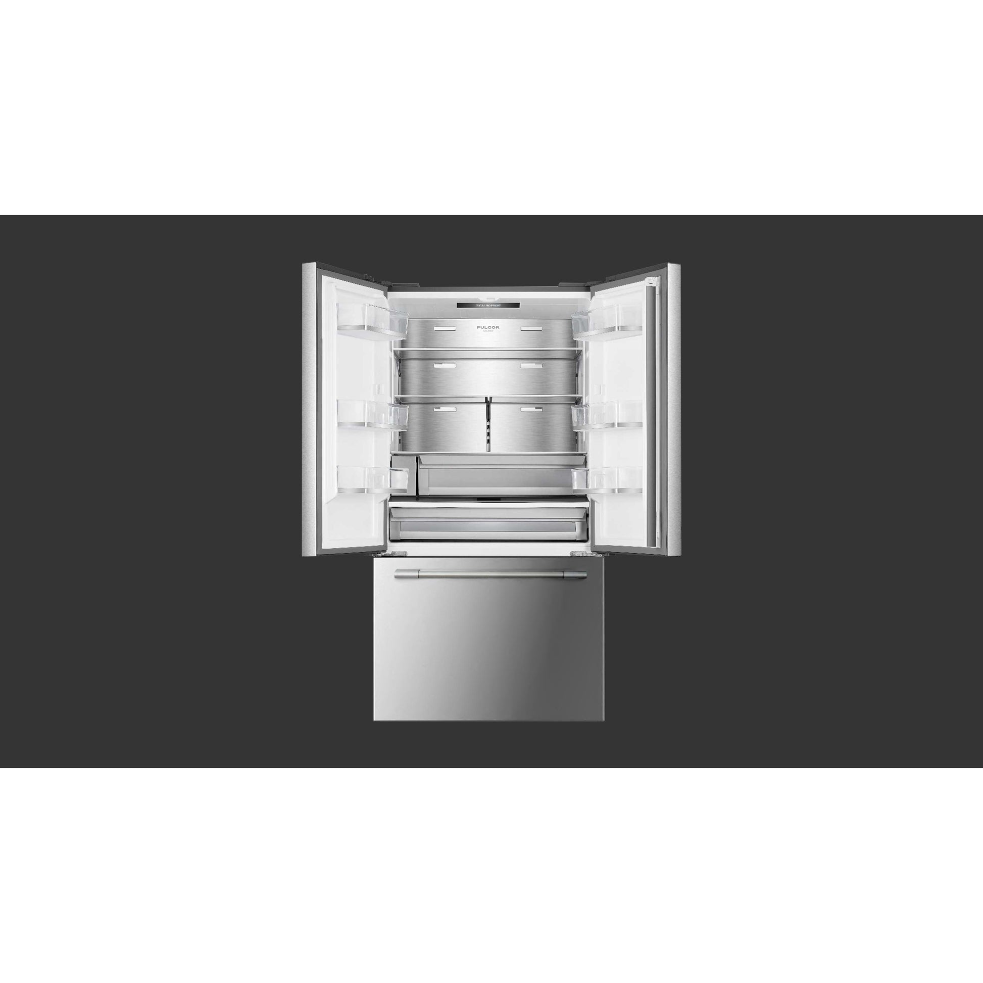 Fulgor Milano 36-inch, 20.2 cu. ft. Counter-Depth French 3-Door Refrigerator with Interior Ice Maker and Water Dispenser FM6FBM36SS IMAGE 2