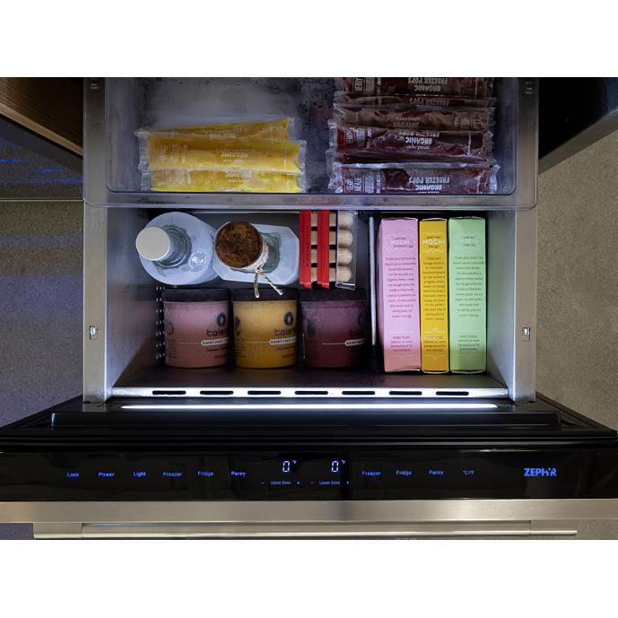 Zephyr 24-inch, 3.9 cu. ft. Built-in Refrigerator Freezer Drawers PRRFD24C2AS IMAGE 6