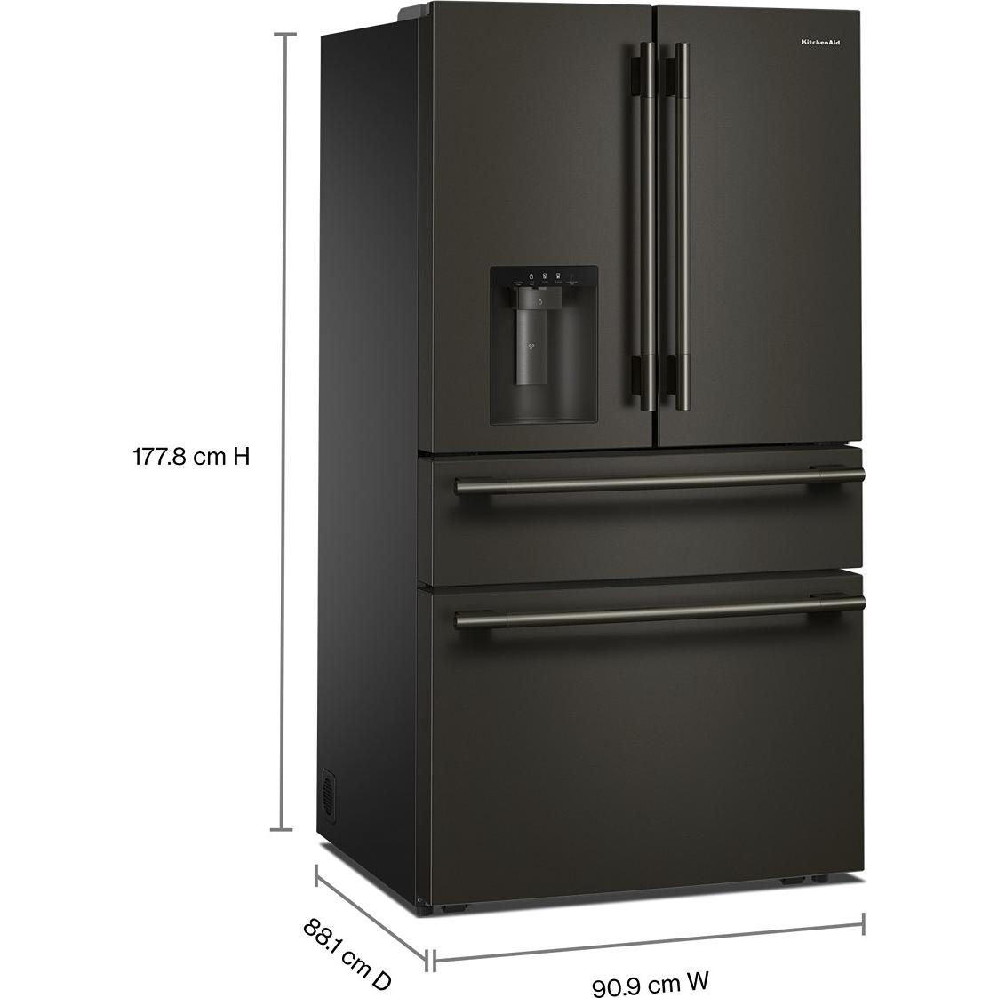 KitchenAid 36-inch, 29.51 cu. ft. Freestanding French 4-Door Refrigerator with Water and Ice Dispensing System KRMF436SBE IMAGE 7