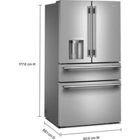KitchenAid 36-inch, 29.51 cu. ft. Freestanding French 4-Door Refrigerator with Water and Ice Dispensing System KRMF436SPS IMAGE 8