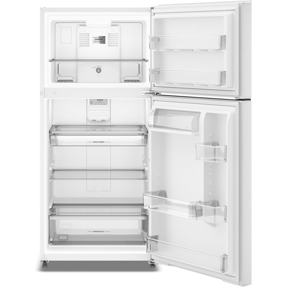 Maytag 30-inch, 19 cu. ft. Freestanding Top Freezer Refrigerator with EvenAir™ Cooling Tower MRTX5119SW IMAGE 2