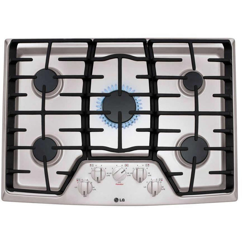 LG 30-inch Built-in Gas Cooktop with SuperBoil™ Burner LCG3011ST IMAGE 2