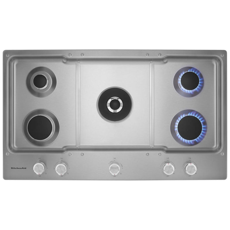 KitchenAid 36-inch Built-in Gas Cooktop with Even-Heat™ Burner KCGS556ESS IMAGE 14