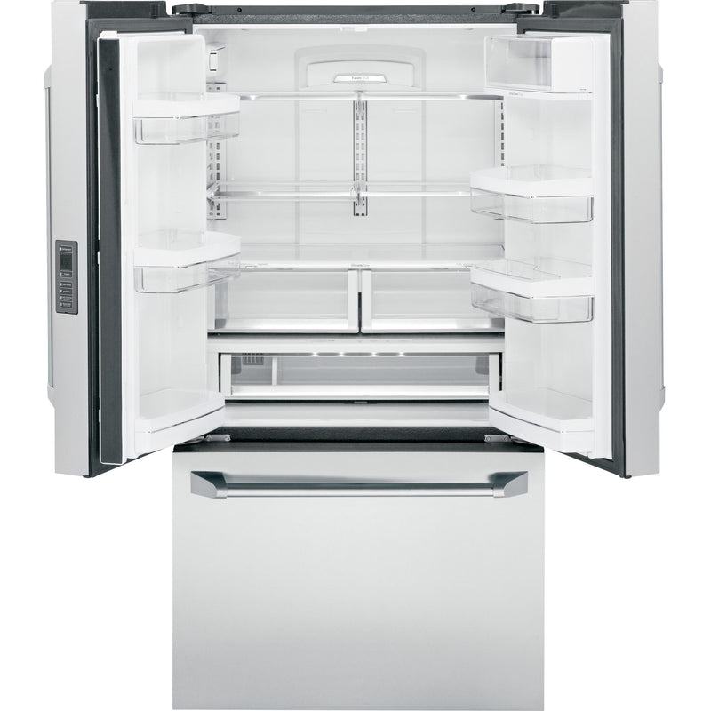 Monogram 36-inch, 23.1 cu. ft. Counter-Depth French 3-Door Refrigerator with Ice maker ZWE23PSHSS IMAGE 2