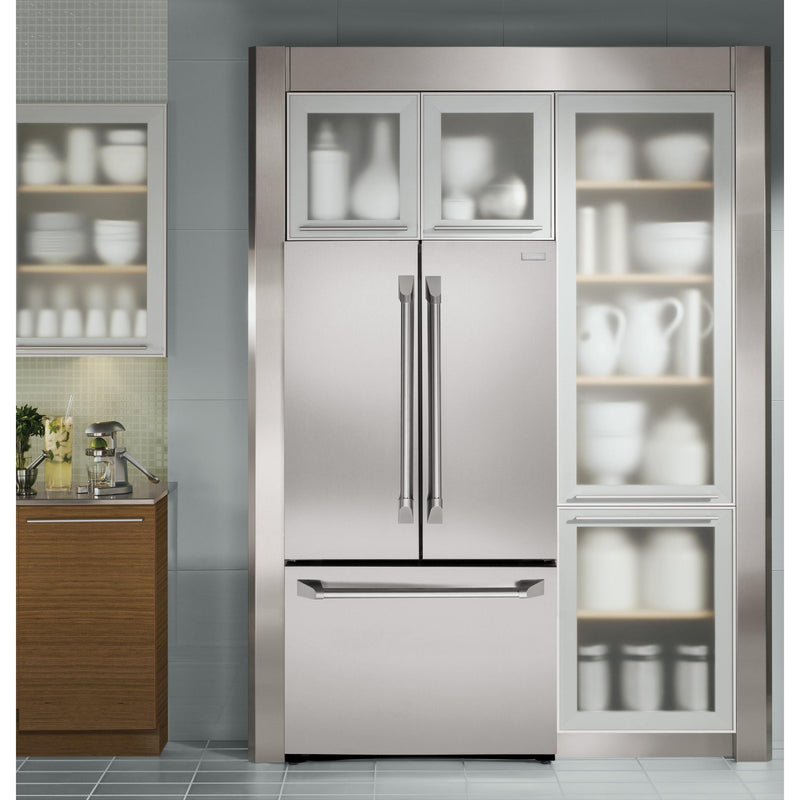 Monogram 36-inch, 23.1 cu. ft. Counter-Depth French 3-Door Refrigerator with Ice maker ZWE23PSHSS IMAGE 5