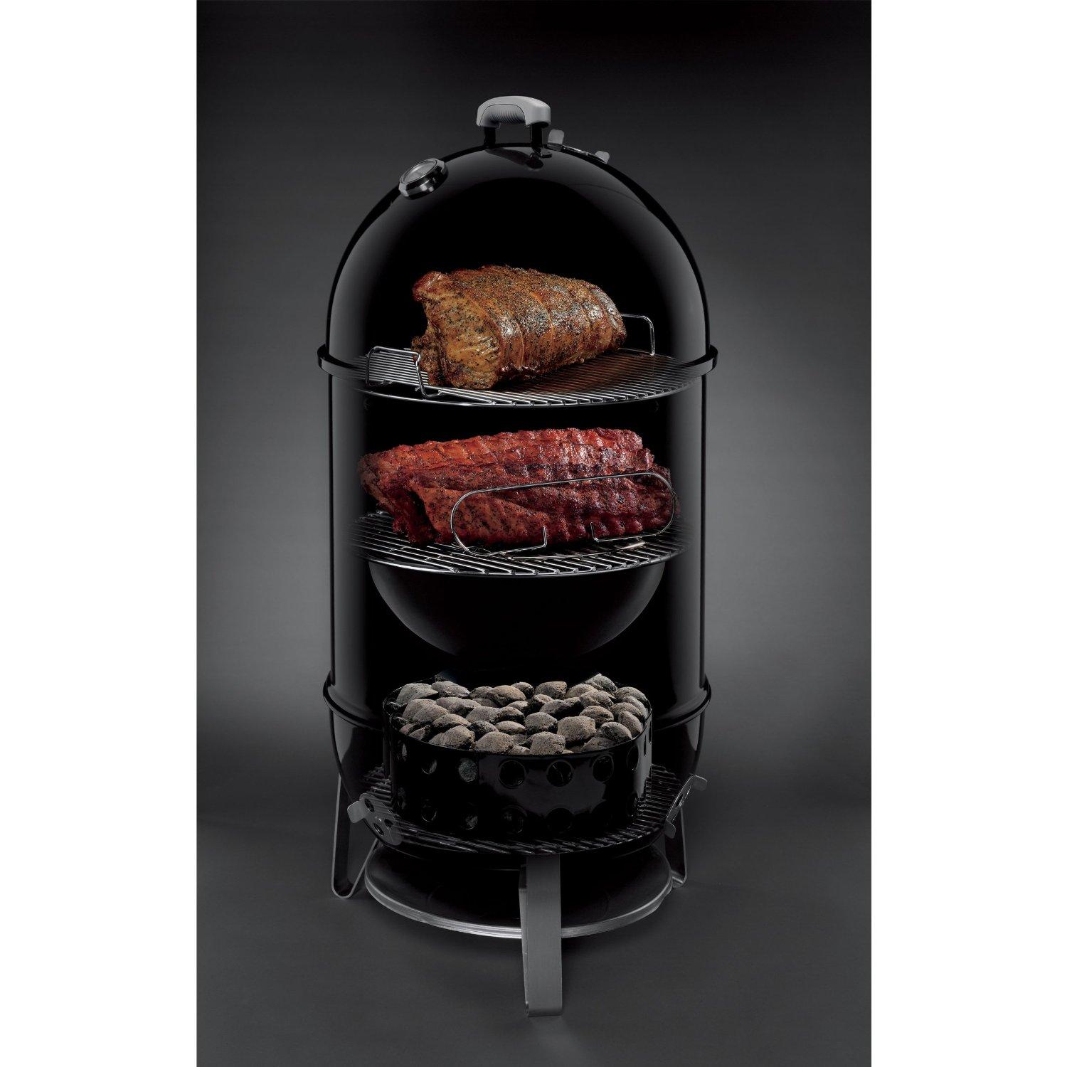 Weber Smokey Mountain Cooker Charcoal Smoker 731001 IMAGE 2