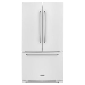KitchenAid 36-inch, 20 cu. ft. French 3-Door Refrigerator with Interior Water Dispenser KRFC300EWH IMAGE 1