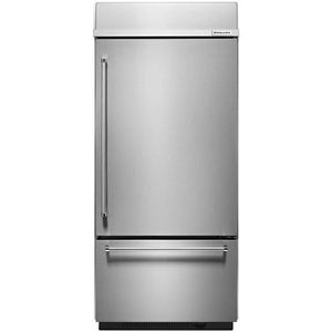 KitchenAid 36-inch, 20.9 cu.ft. Built-in Bottom Freezer Refrigerator with Internal Ice Maker KBBR306ESS IMAGE 1
