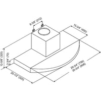 Kobe Ventilation Range Hoods RA3836SQB-WM-1 IMAGE 3