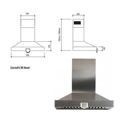 La Cornue 35-inch Wall Mount Range Hood HCI9 CornuFé 90 IMAGE 2