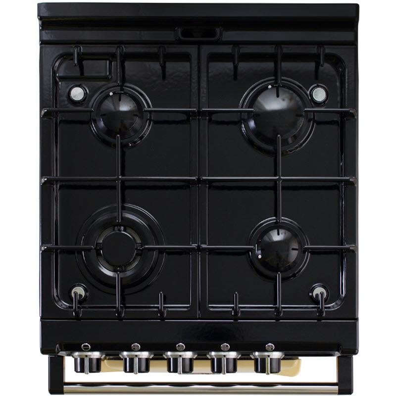 AGA 24-inch Freestanding Dual-Fuel Range with 4 Burners ATC2DF-BLK IMAGE 2