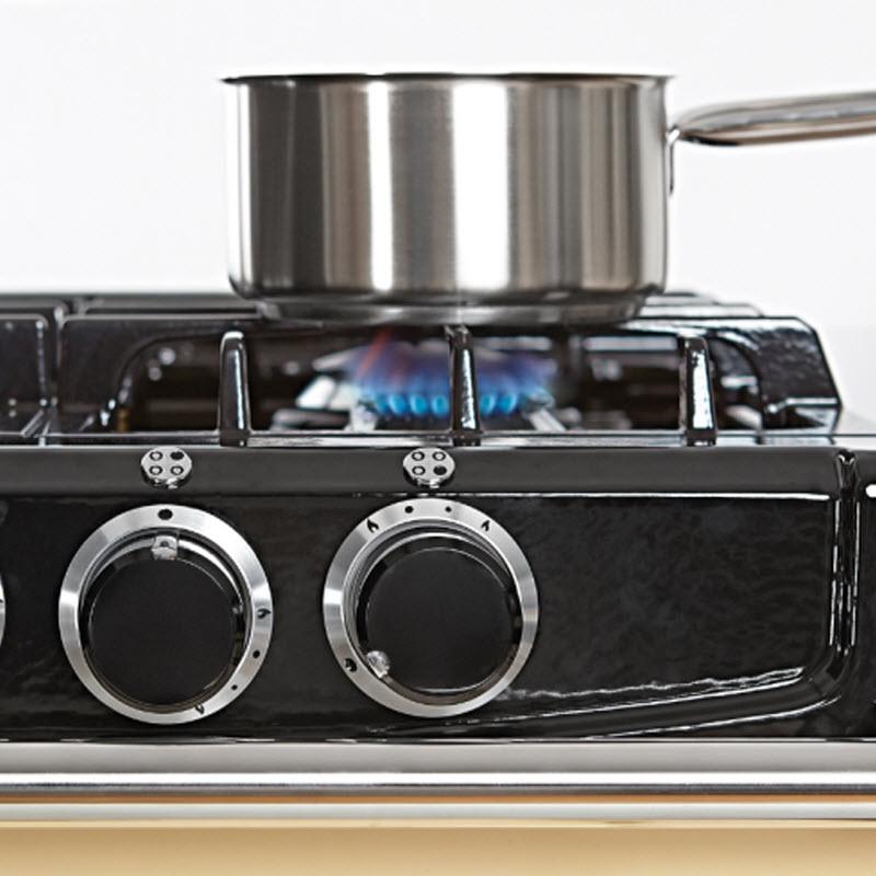 AGA 24-inch Freestanding Dual-Fuel Range with 4 Burners ATC2DF-BLK IMAGE 4