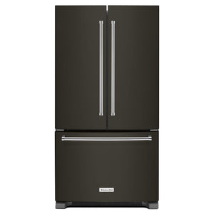 KitchenAid 36-inch, 20 cu. ft. French 3-Door Refrigerator with Interior Water Dispenser KRFC300EBS IMAGE 1