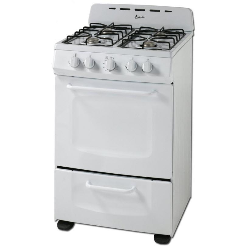 Avanti 24-inch freestanding gas range GRO24P0W IMAGE 1
