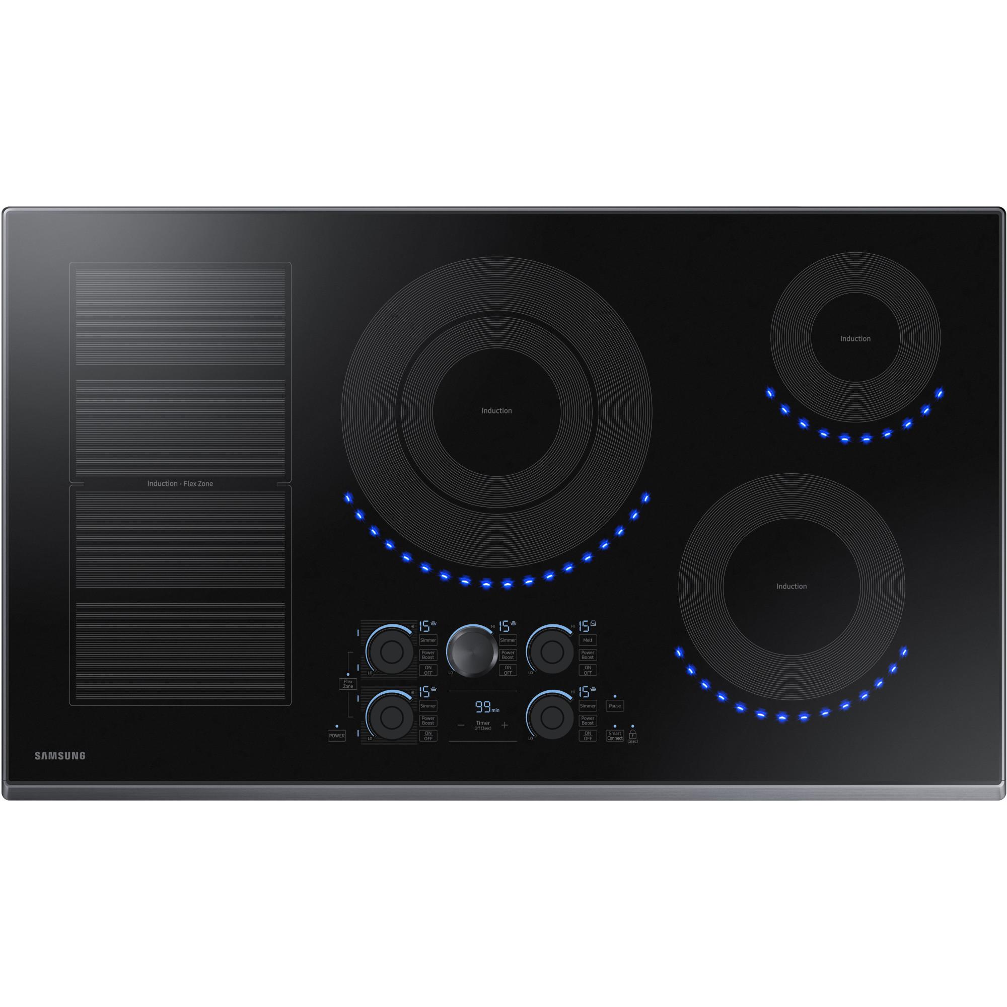Samsung 36-inch Built-in Induction Cooktop with Virtual Flame Technology™ NZ36K7880UG/AA IMAGE 1