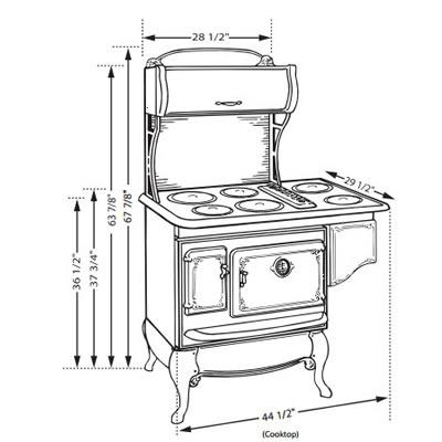 Antique 44-inch Freestanding Dual-Fuel Range 1865-ST-C-XA IMAGE 3
