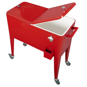 Retro Cooler Coolers and Accessories Coolers RTO73LEG Red Rolling Retro IMAGE 1
