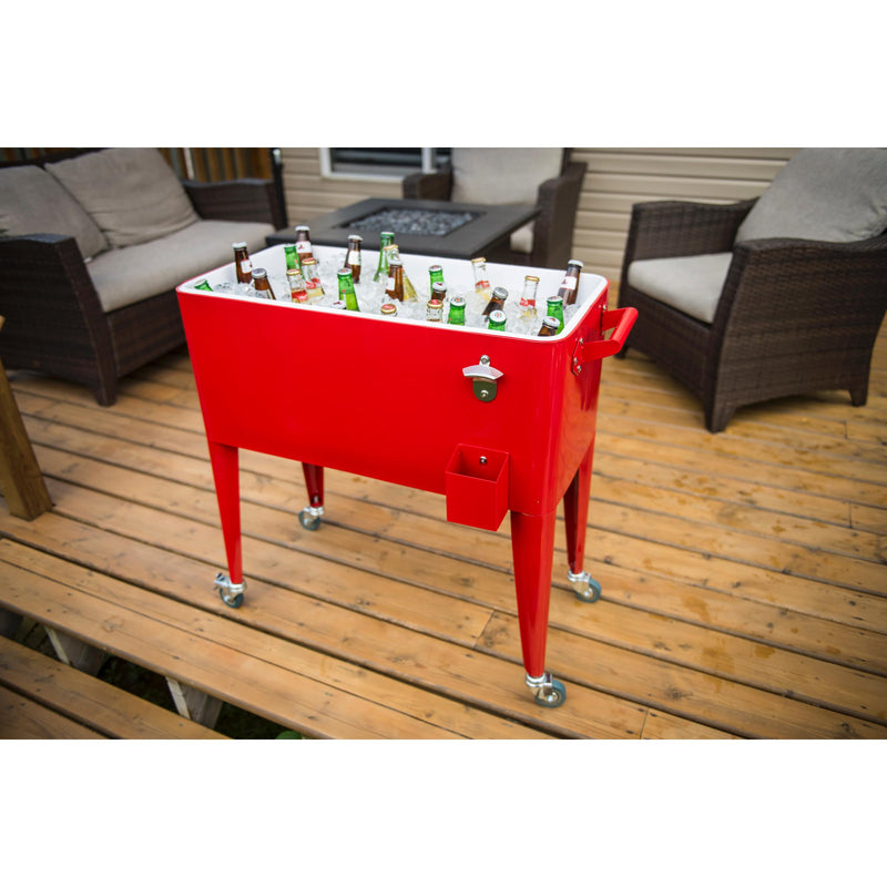 Retro Cooler Coolers and Accessories Coolers RTO73LEG Red Rolling Retro IMAGE 2