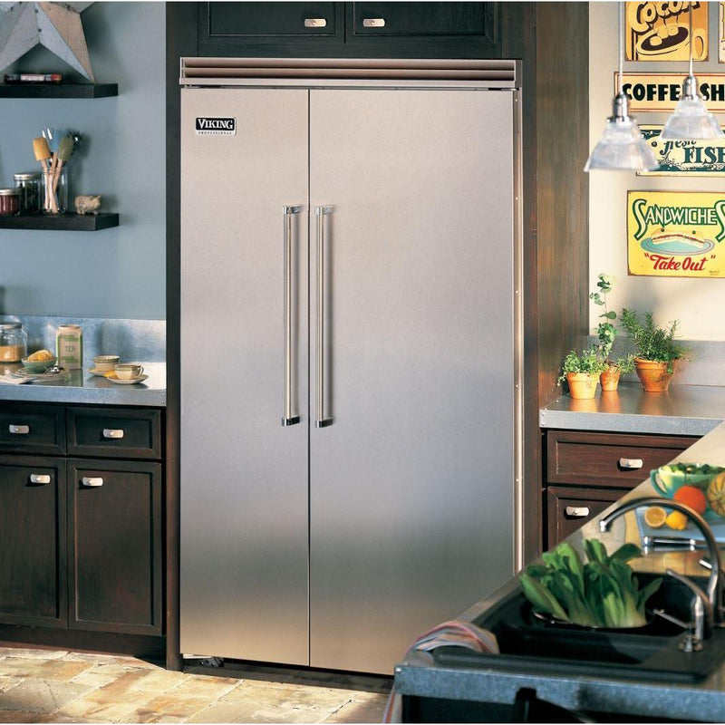 Viking 48-inch, 29.05 cu.ft. Built-in Side-by-Side Refrigerator with Internal Automatic Ice Machine VCSB5483SS IMAGE 2