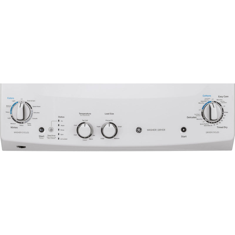 GUD27ESMMWW GE Stacked Washer Dryer Electric Laundry Center