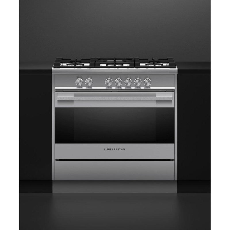 OR36SDG4X1 Fisher & Paykel 36inch Freestanding Gas Range with AeroTech™ Technology OR36SDG4X1