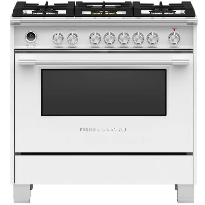 Fisher & Paykel 36-inch Freestanding Dual Fuel range with AeroTech™ Technology OR36SCG6W1 IMAGE 1