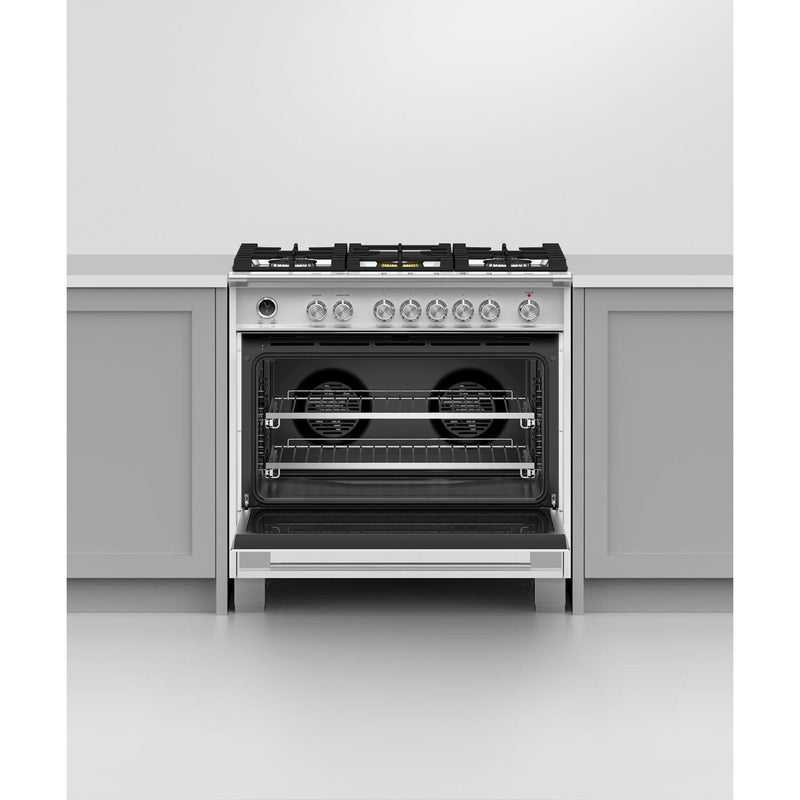 Fisher & Paykel 36-inch Freestanding Dual Fuel range with AeroTech™ Technology OR36SCG6W1 IMAGE 5