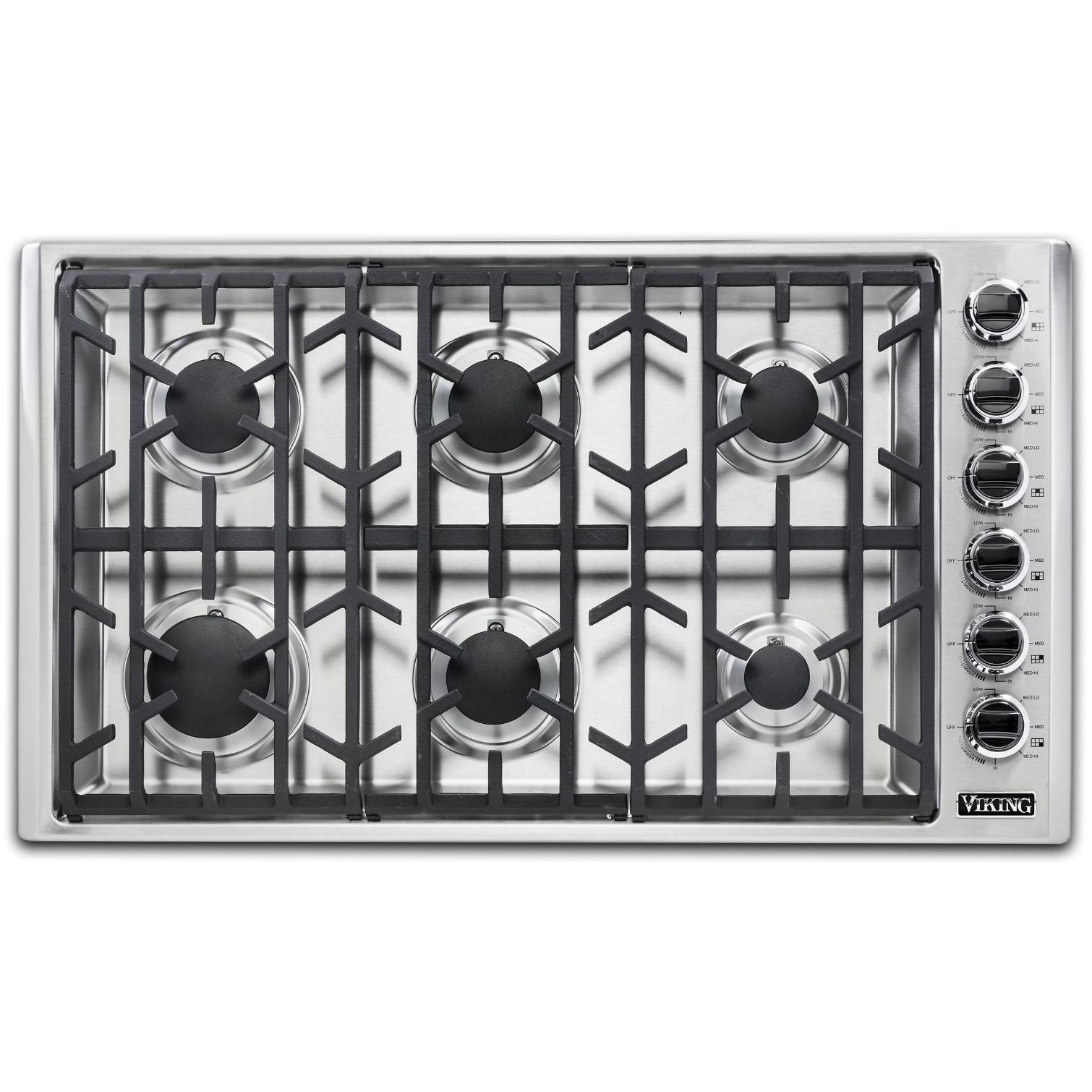 Viking 36-inch Built-in Gas Cooktop with SureSpark™ Ignition System VGSU5361-6BSS IMAGE 1