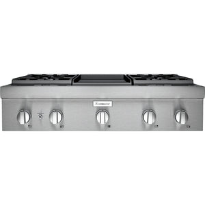 Thermador 36-inch Built-in Gas Rangetop with Griddle PCG364WD IMAGE 1