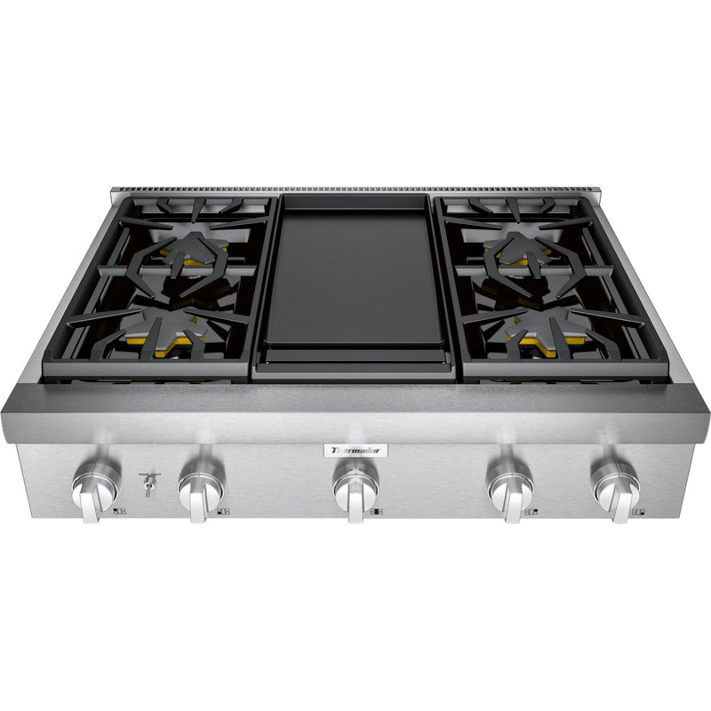 Thermador 36-inch Built-in Gas Rangetop with Griddle PCG364WD IMAGE 2