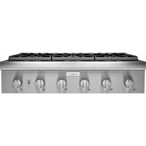 Thermador 36-inch Built-in Gas Rangetop with Patented Pedestal Star® Burners PCG366W IMAGE 1