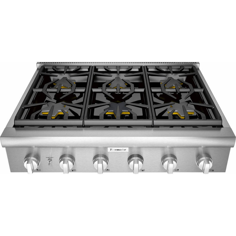 Thermador 36-inch Built-in Gas Rangetop with Patented Pedestal Star® Burners PCG366W IMAGE 2