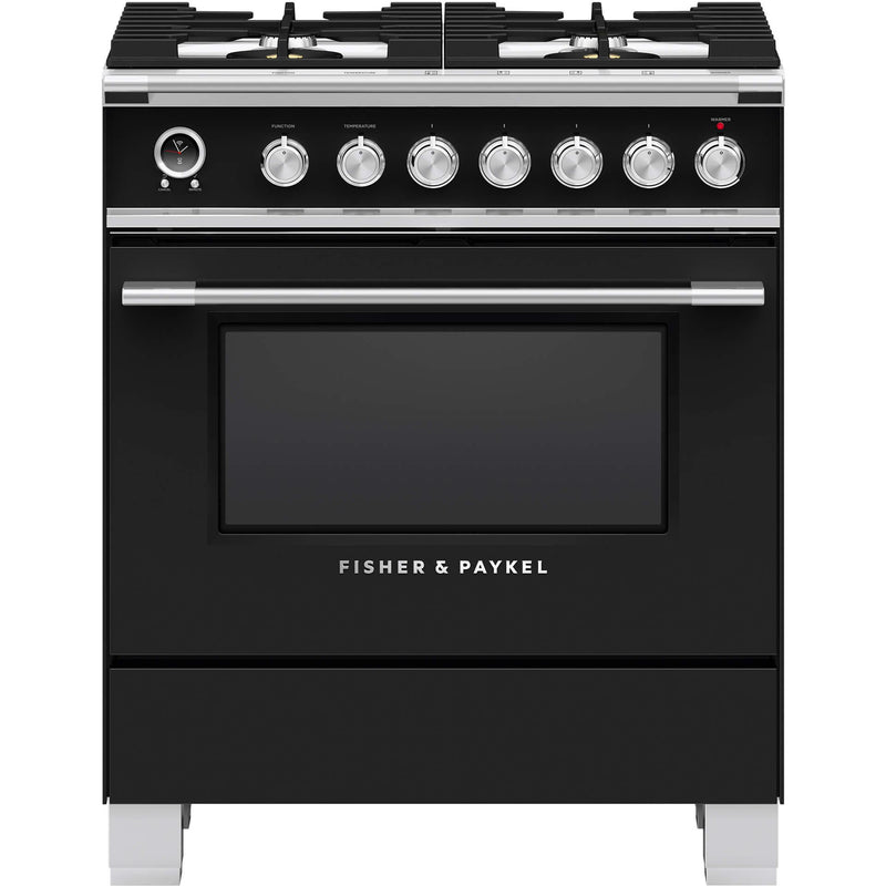 Fisher & Paykel 30-inch Freestanding Dual-Fuel Range with Warming Drawer OR30SCG6B1 IMAGE 1