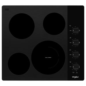 Whirlpool 24-inch Built-in Electric Cooktop with FlexHeat™ Element WCE55US4HB IMAGE 1
